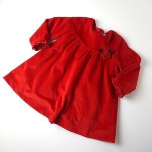 Mayoral Velvet Flower Applique Party Dress Holiday Christmas Baby 12m